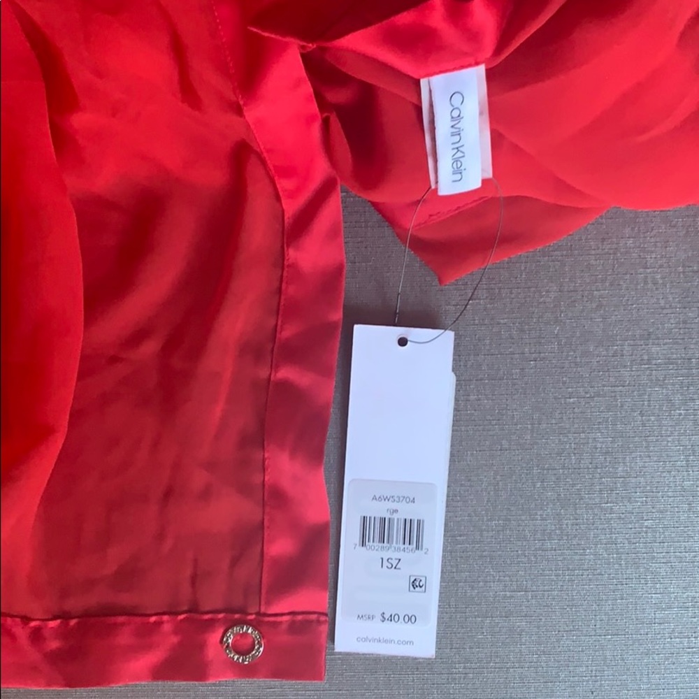 Calvin Klein Satin Trim Chiffon Party Evening Wrap - Picture 4 of 4